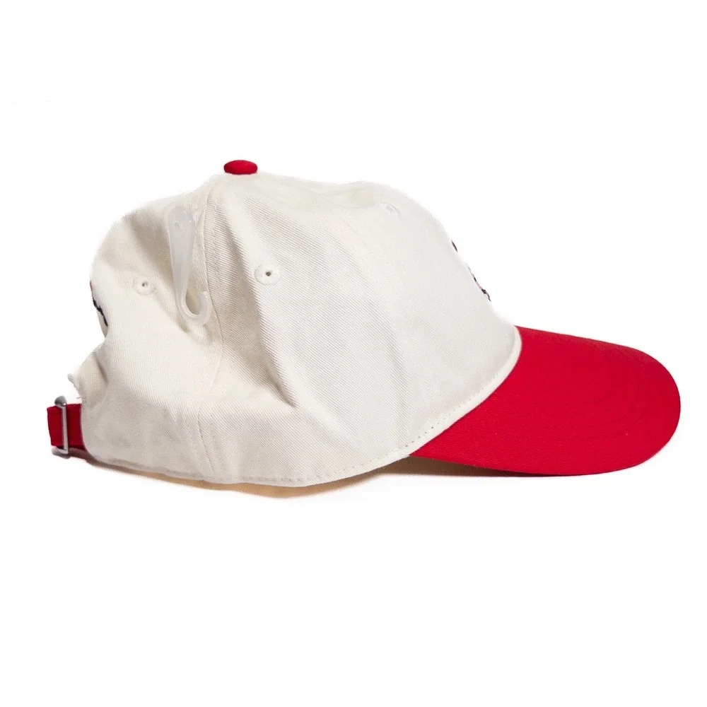 Frasier Sterling Sport Golf Cart Embroidered Dad Hat Cream Red‎